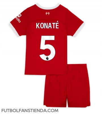 Liverpool Ibrahima Konate #5 Primera Equipación Niños 2023-24 Manga Corta (+ Pantalones cortos)